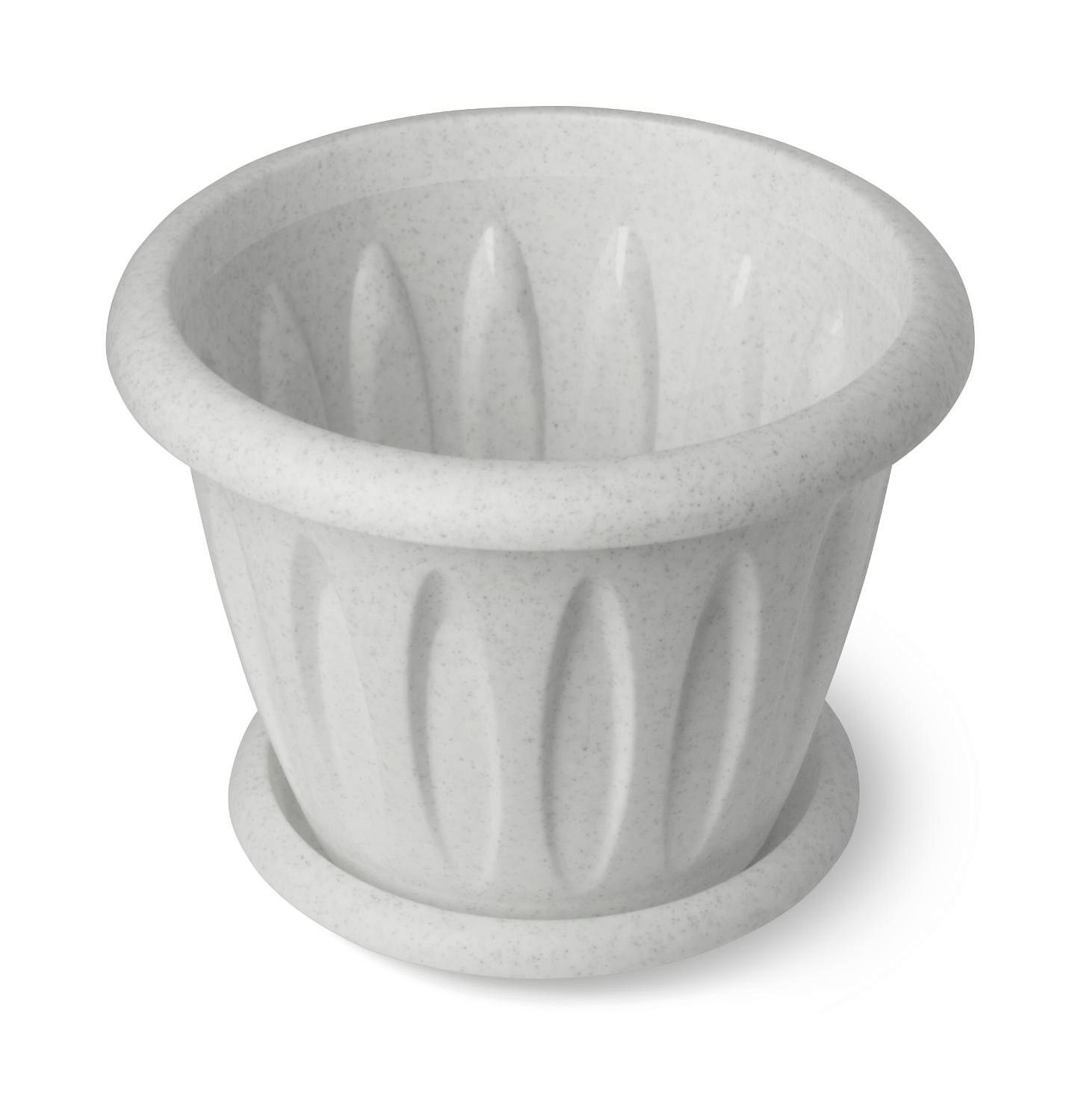 Горшок для растений "Фелиция" мрамор 0.9л д140 с поддонником С102М