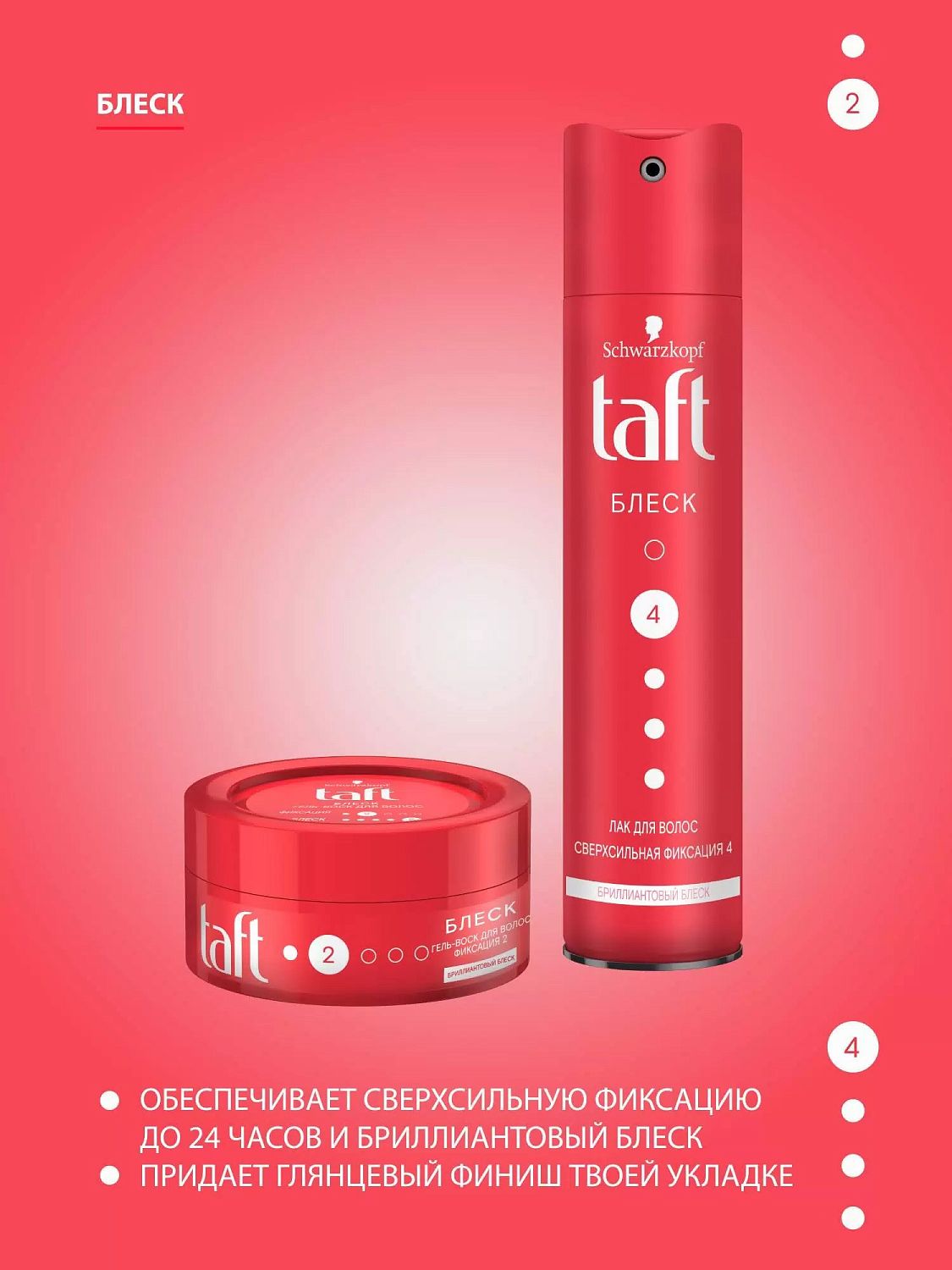 TAFT Красный гель-воск с блеском 75мл