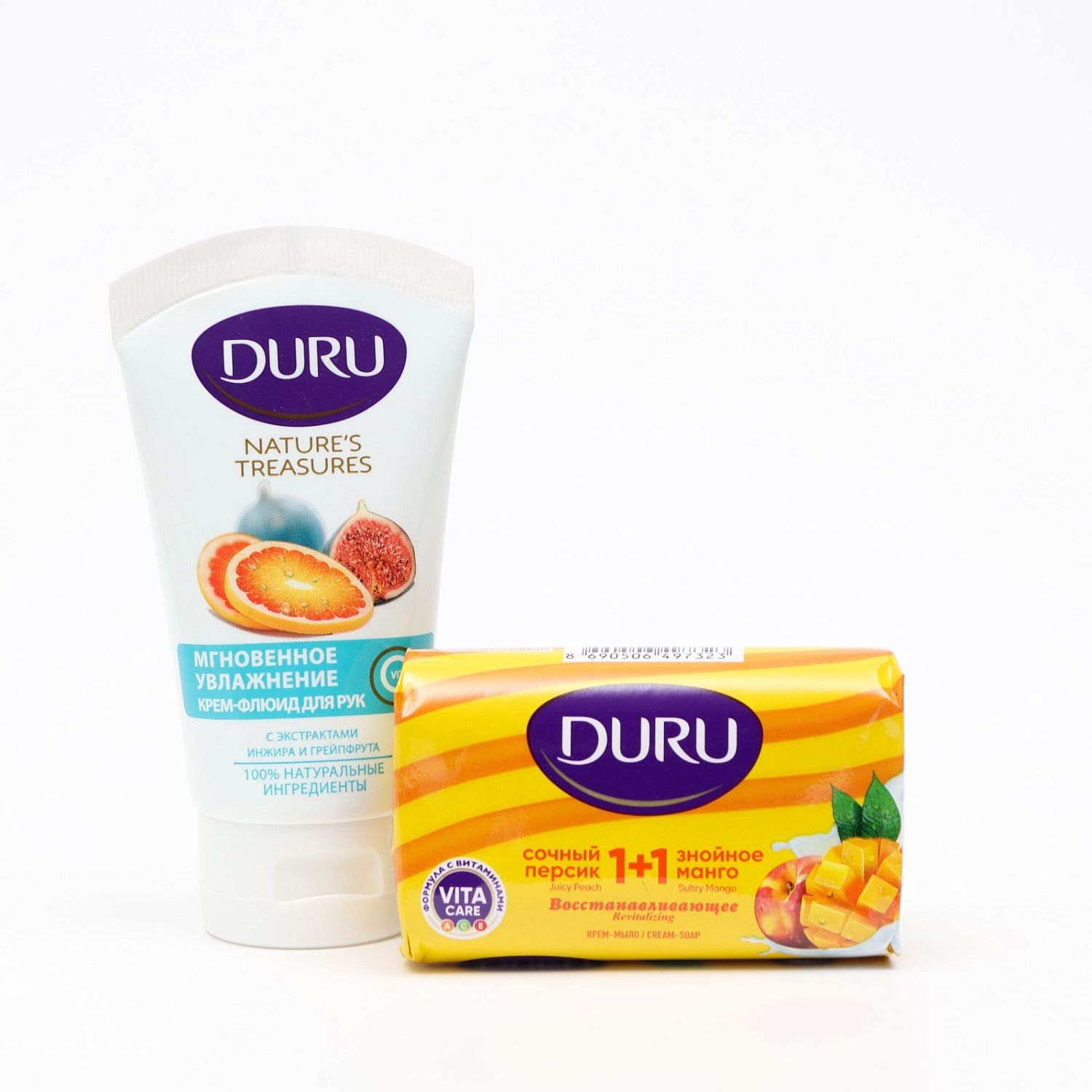 Duru (мыло Персик&Манго 80гр+крем для рук Инжир 75мл) 