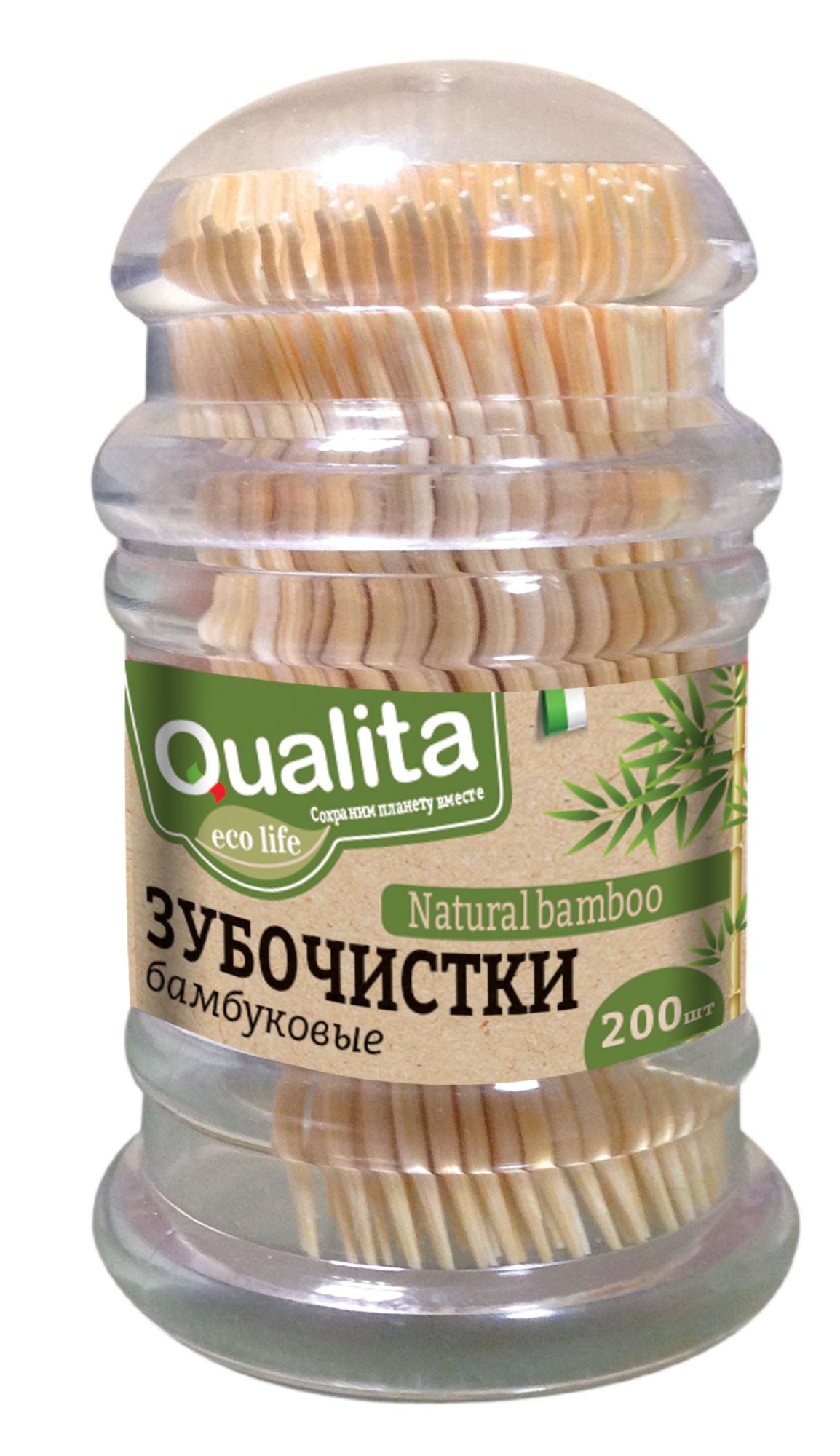 Qualita зубочистки бамбуковые 200шт 