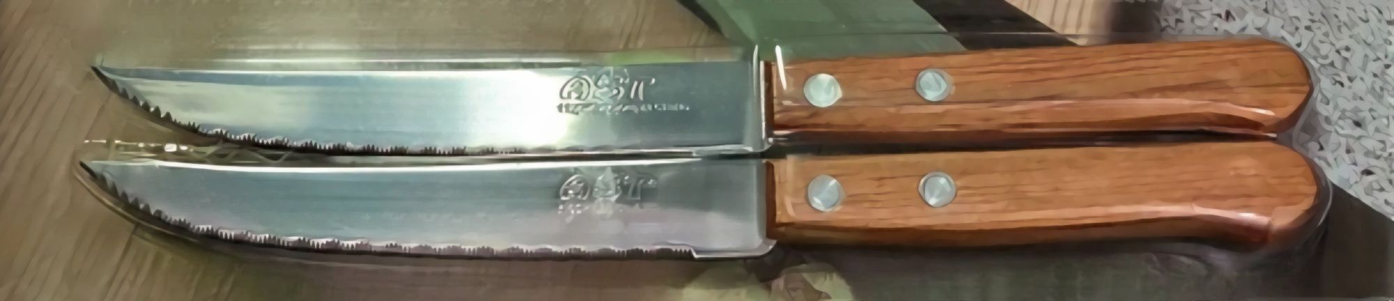 Нож кухонный метал. 2шт с деревяной ручкой №6