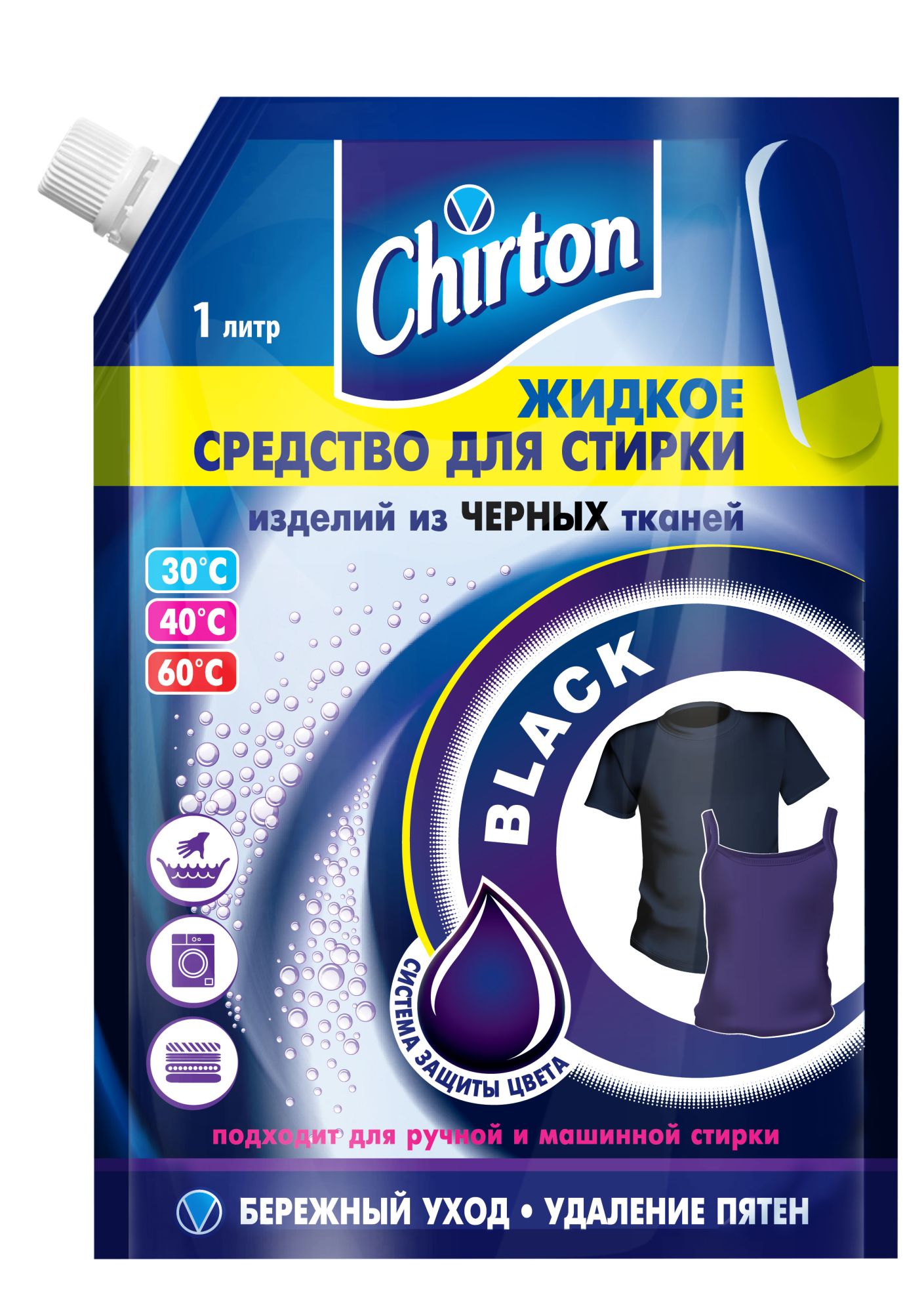Чиртон Жидкое ср-во д/стирки изделий из Черных тканей 1л