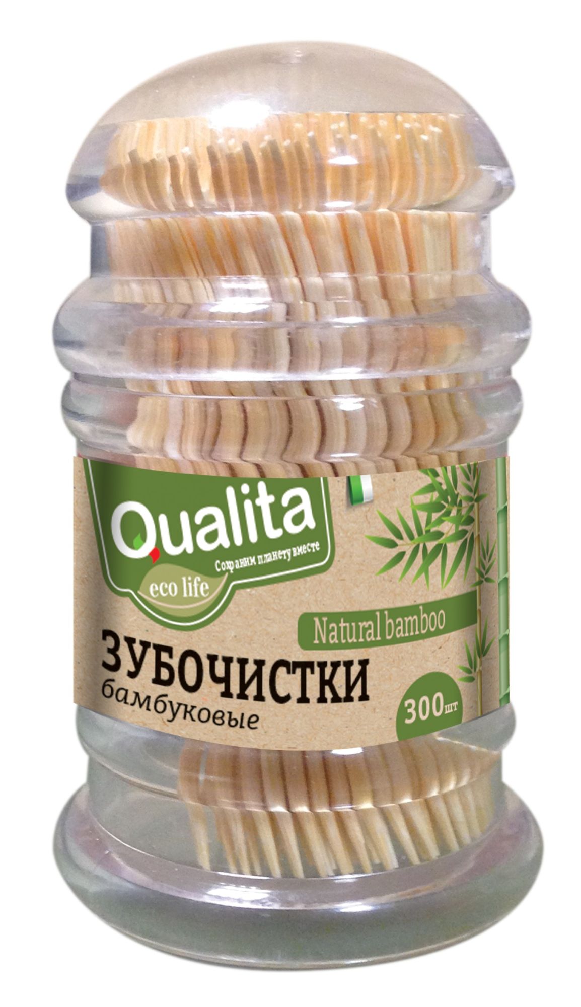 Qualita зубочистки бамбуковые 300шт